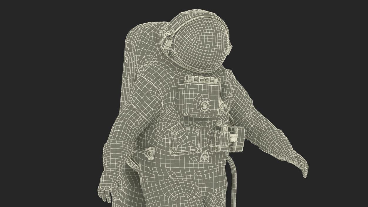 3D Astronaut Space Suit Orlan MK Rigged