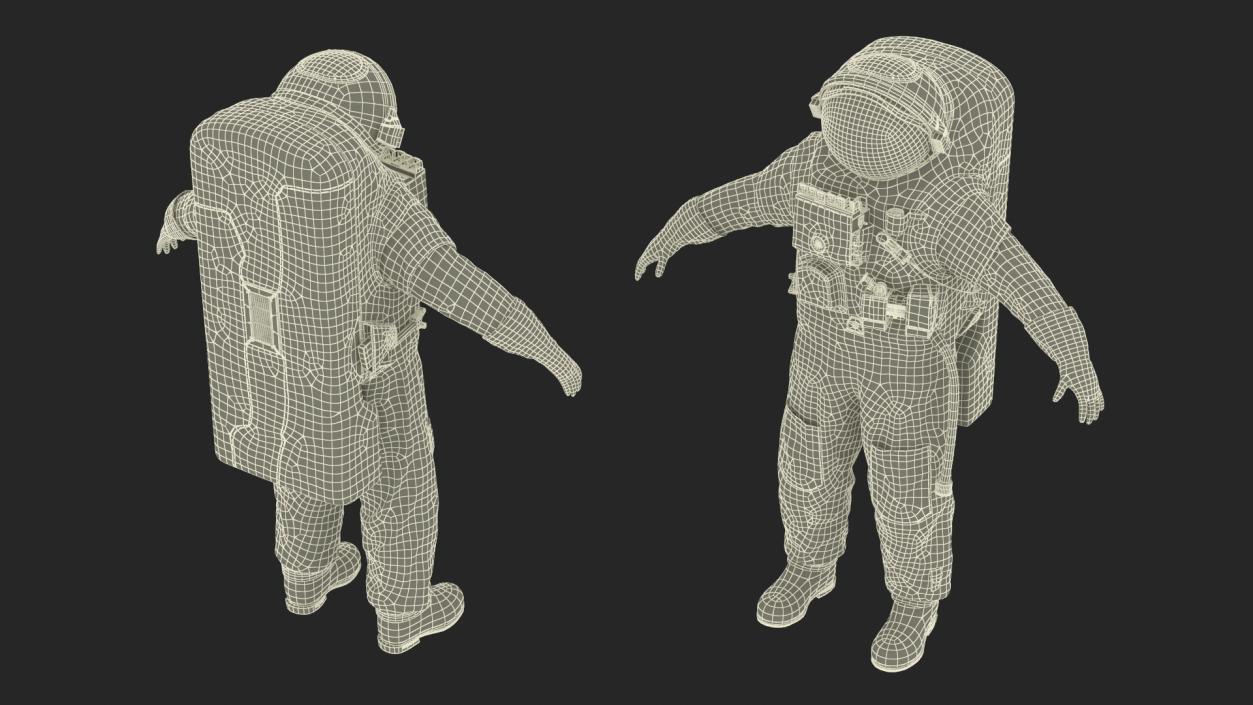 3D Astronaut Space Suit Orlan MK Rigged