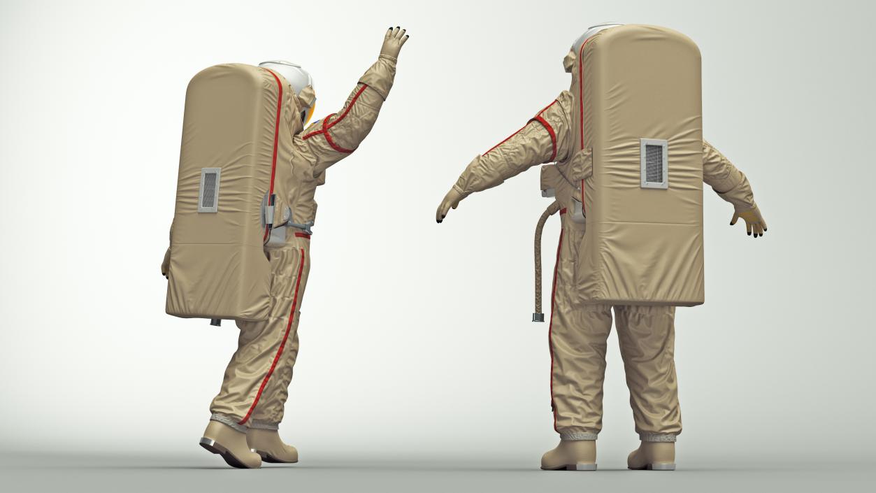 3D Astronaut Space Suit Orlan MK Rigged