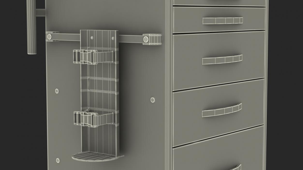 Medical Cart with Defibrillator Shelf 3D