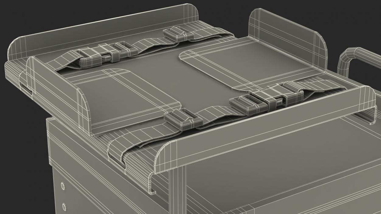 Medical Cart with Defibrillator Shelf 3D