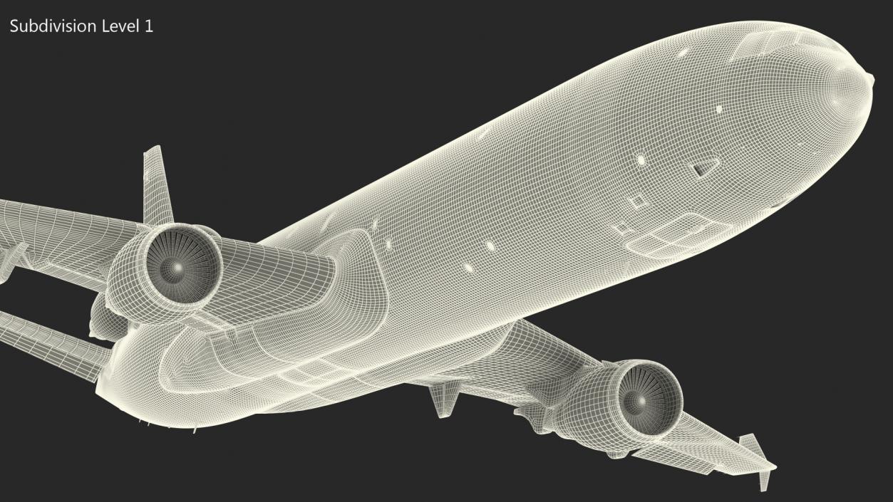 3D model McDonnell Douglas MD11 Tri Jet Airliner UPS Rigged