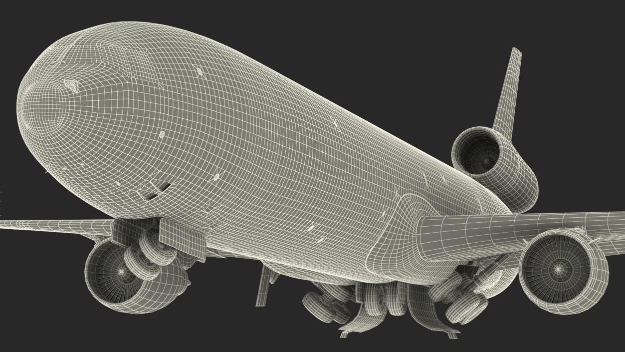 3D model McDonnell Douglas MD11 Tri Jet Airliner UPS Rigged