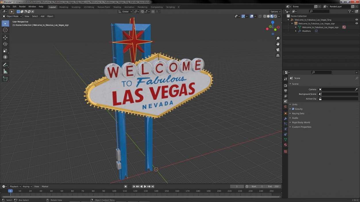 Welcome to Fabulous Las Vegas Sign 3D model