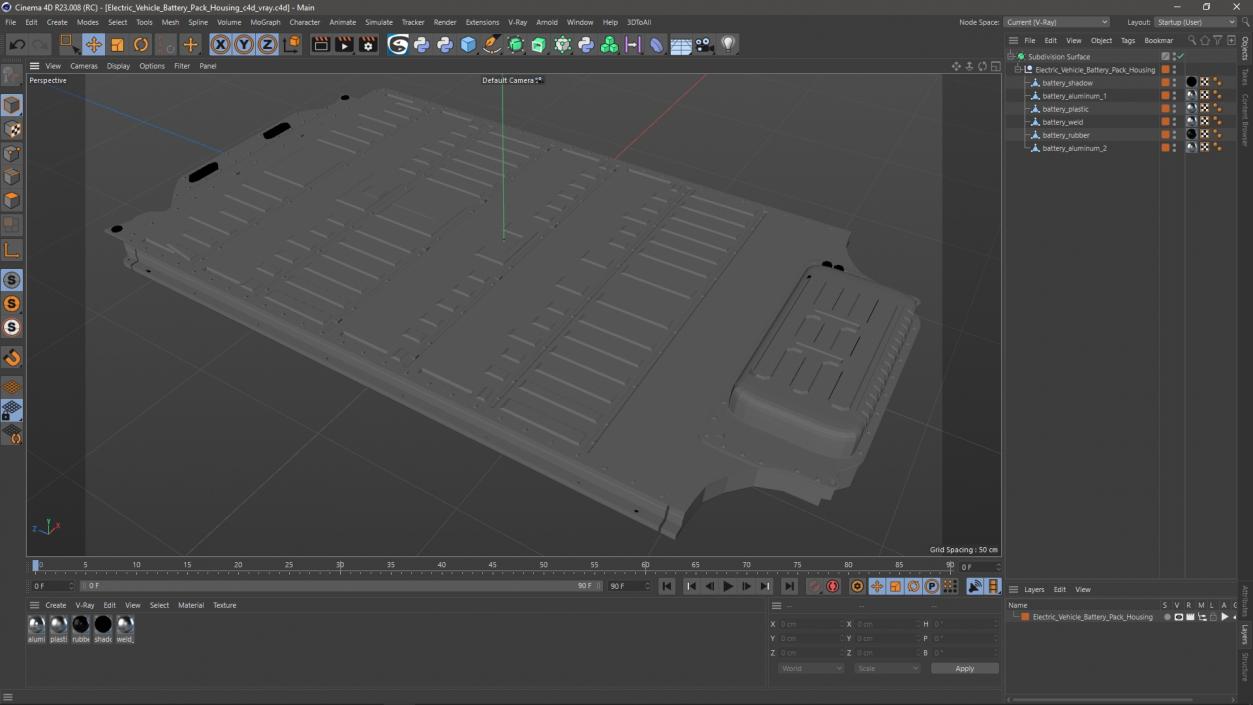 Electric Vehicle Battery Pack Housing 3D