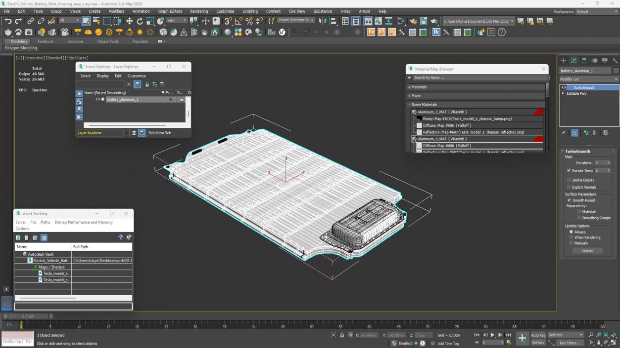 Electric Vehicle Battery Pack Housing 3D