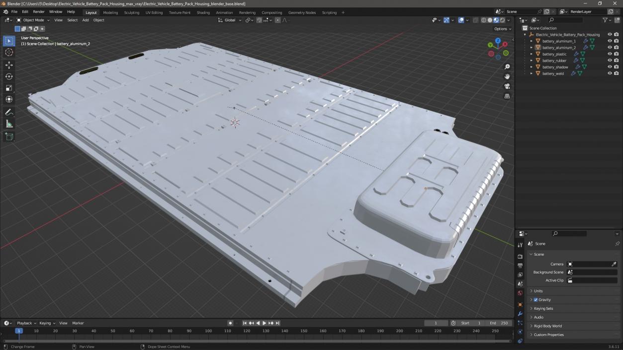 Electric Vehicle Battery Pack Housing 3D