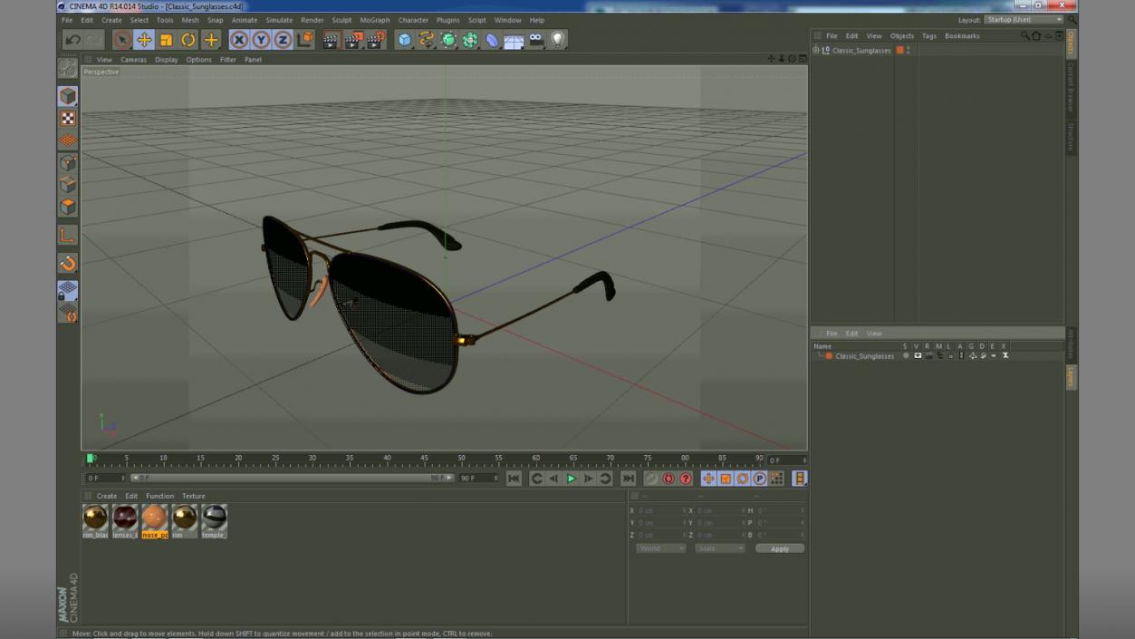 3D Classic Sunglasses model