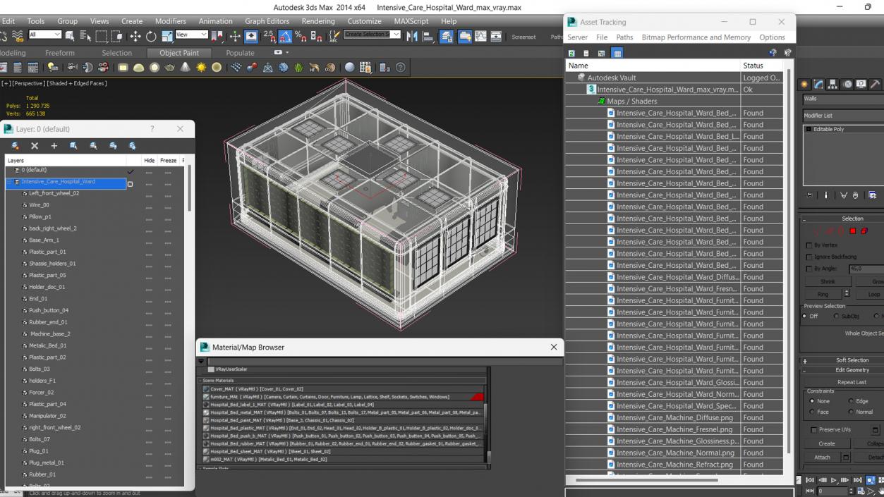 3D model Intensive Care Hospital Ward 2