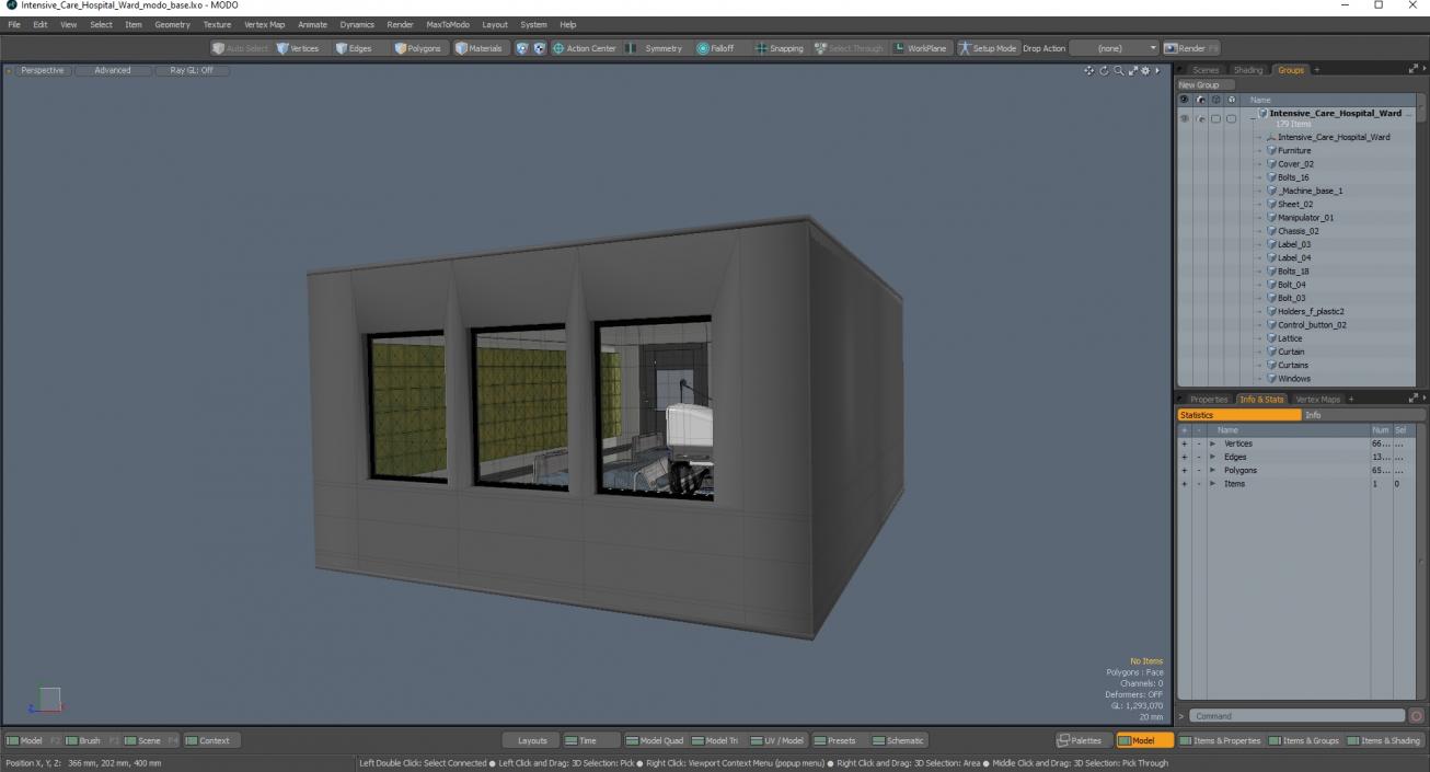 3D model Intensive Care Hospital Ward 2