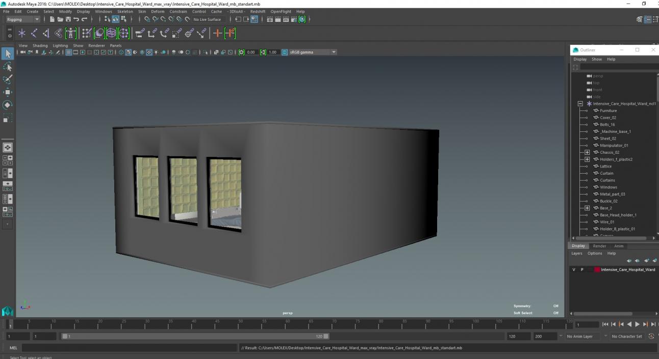 3D model Intensive Care Hospital Ward 2