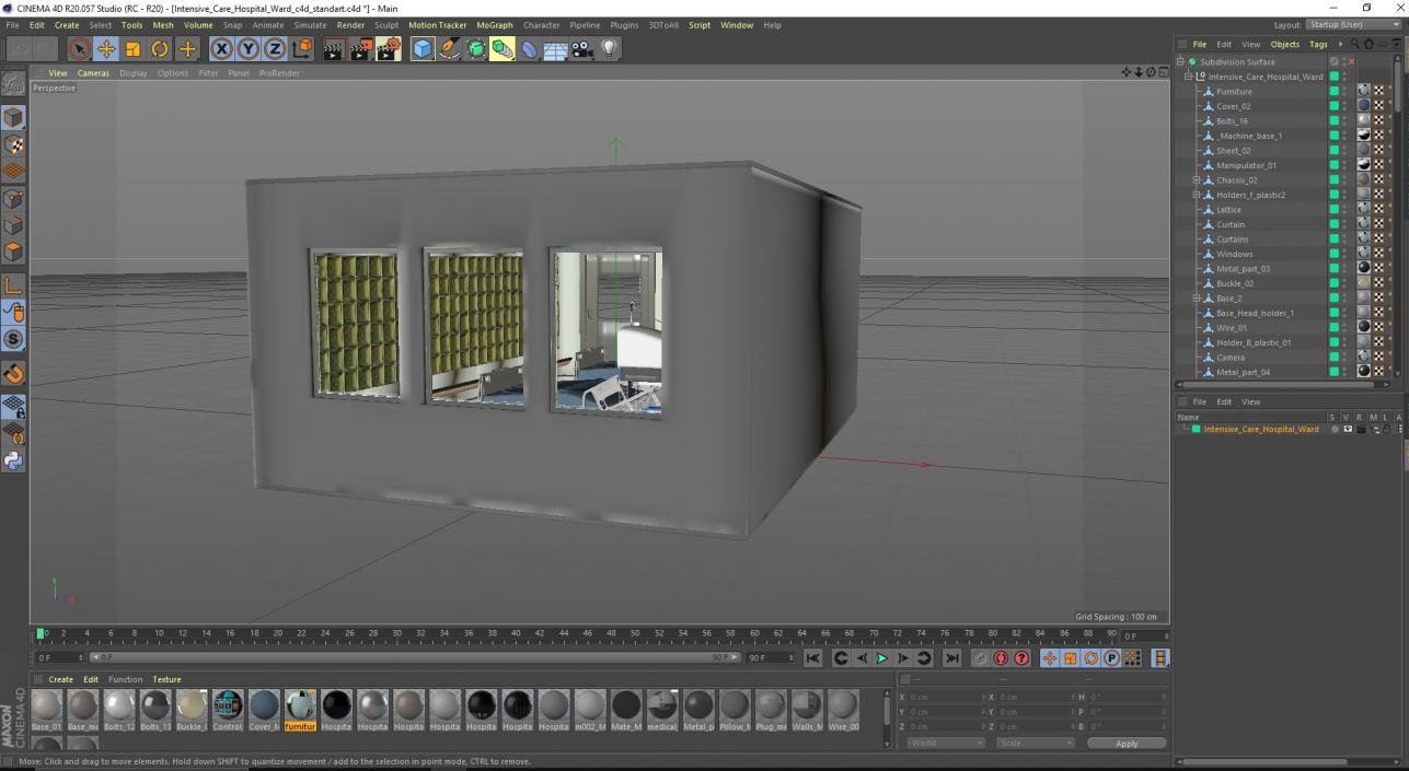 3D model Intensive Care Hospital Ward 2