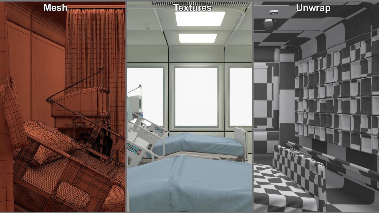 3D model Intensive Care Hospital Ward 2