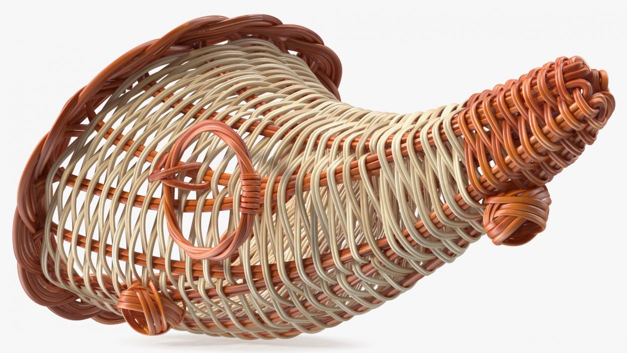 3D Cornucopia Basket White model