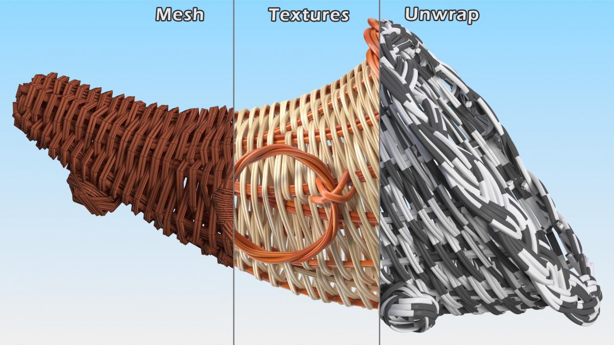 3D Cornucopia Basket White model