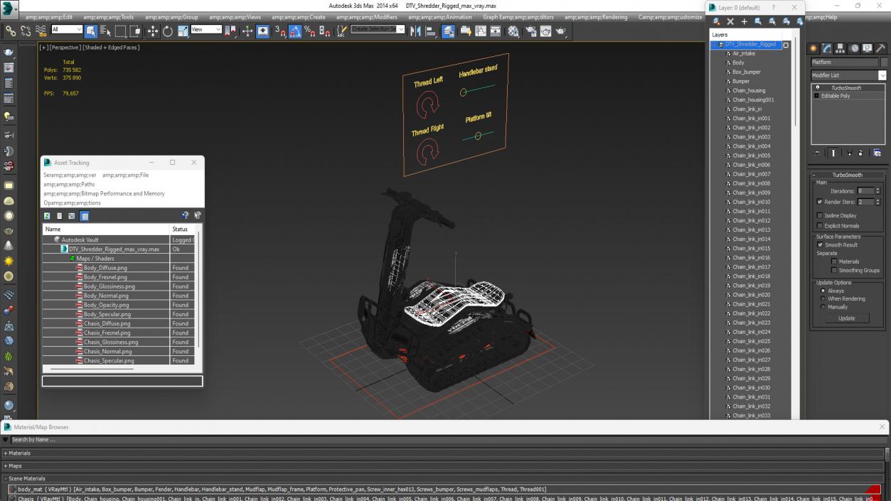 DTV Shredder Rigged 3D model