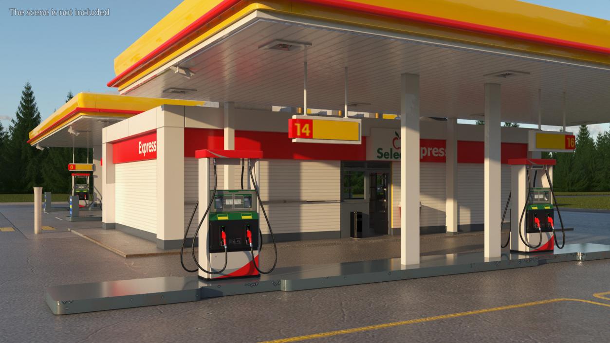 3D Shell Petrol Station Large