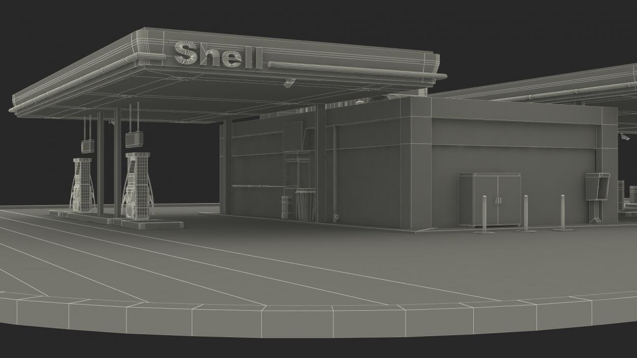 3D Shell Petrol Station Large