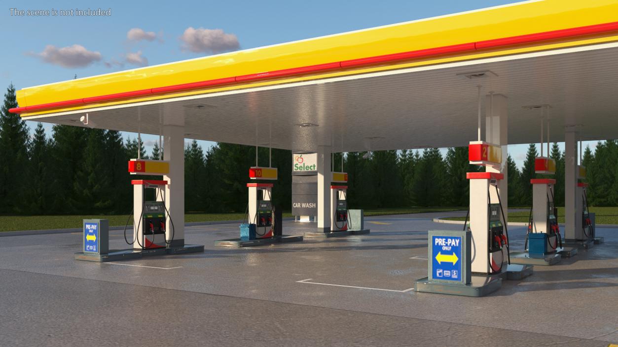 3D Shell Petrol Station Large