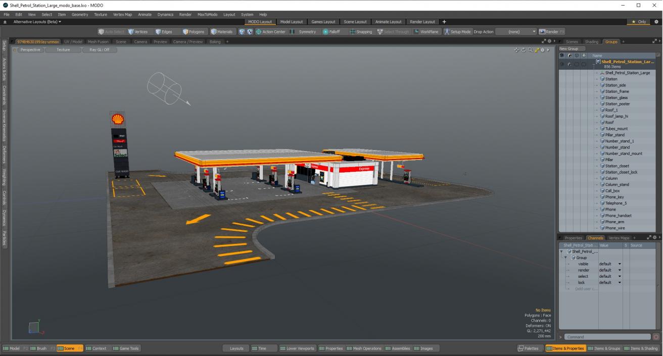 3D Shell Petrol Station Large