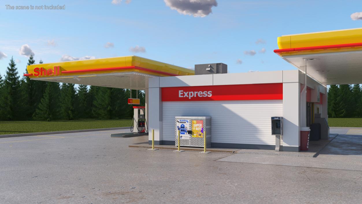 3D Shell Petrol Station Large