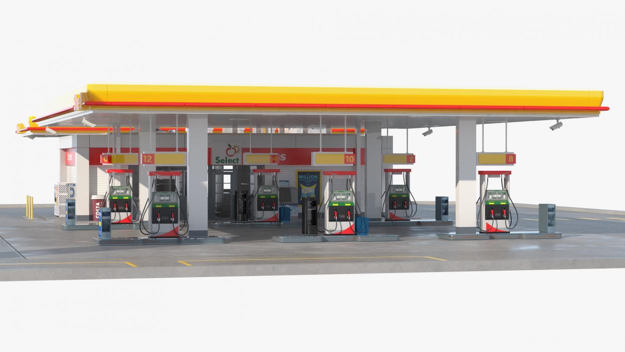 3D Shell Petrol Station Large