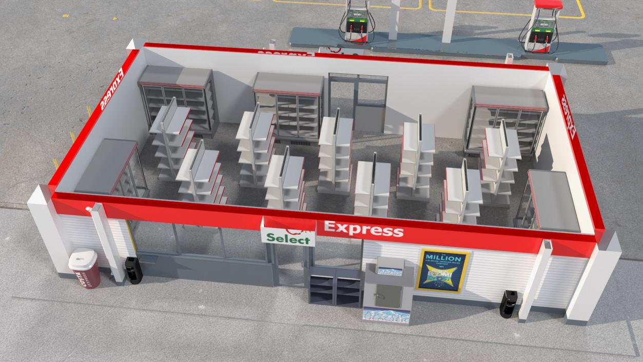 3D Shell Petrol Station Large