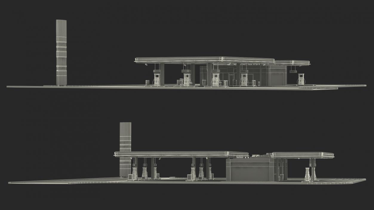 3D Shell Petrol Station Large