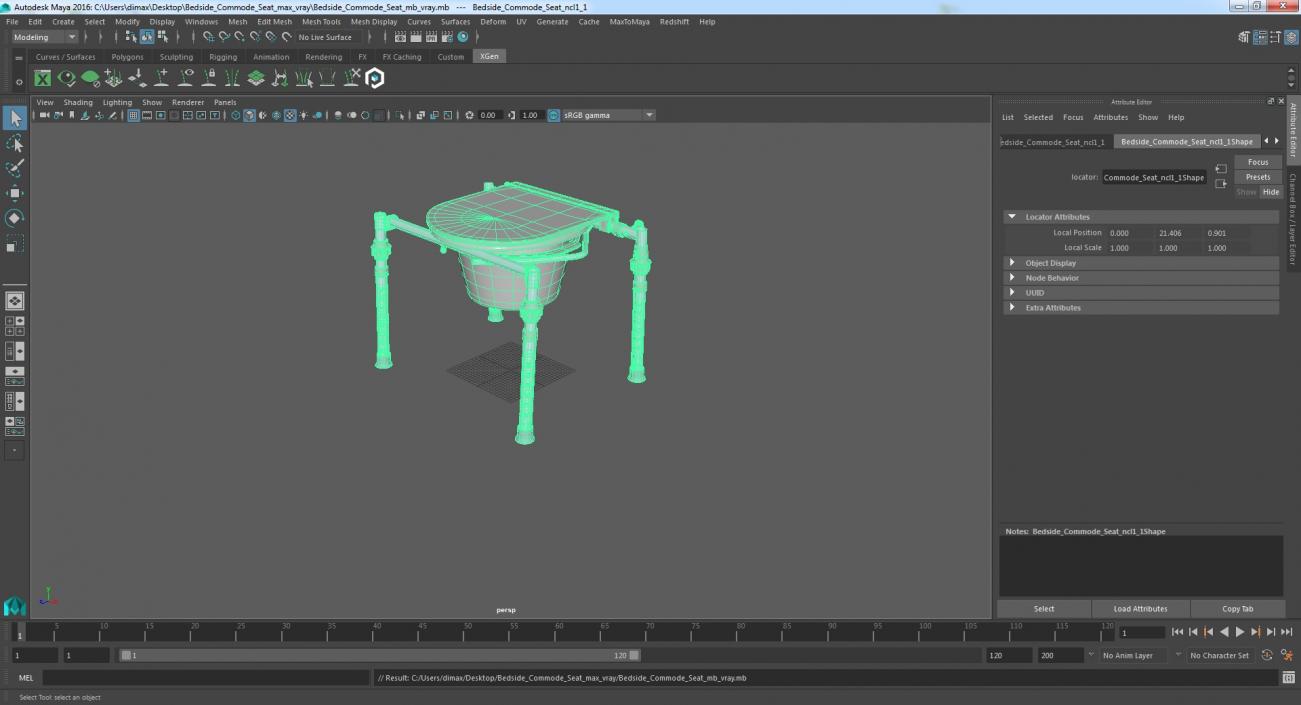 3D model Bedside Commode Seat