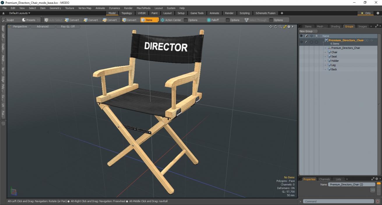 3D Premium Directors Chair model