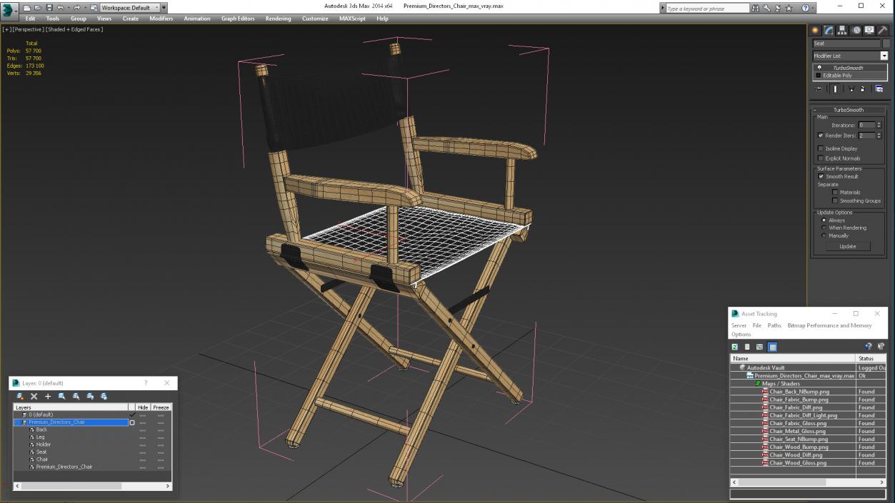 3D Premium Directors Chair model