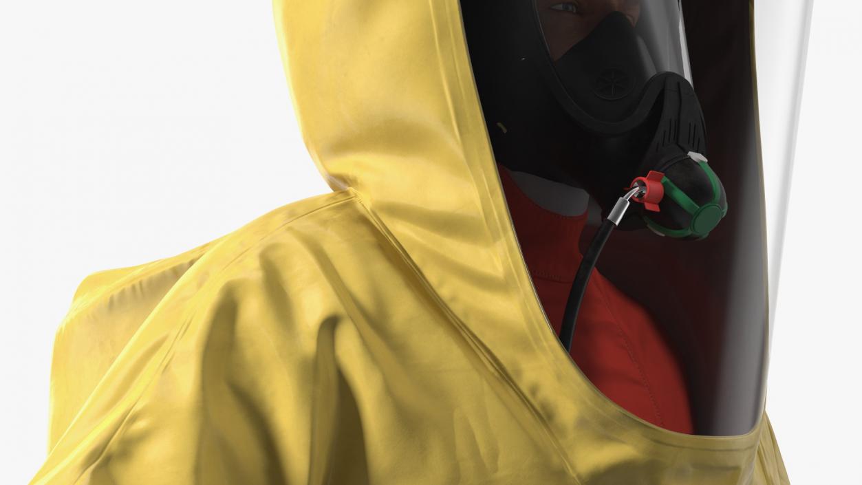 Heavy Duty Chemical Protective Suit Yellow Rigged 3D model