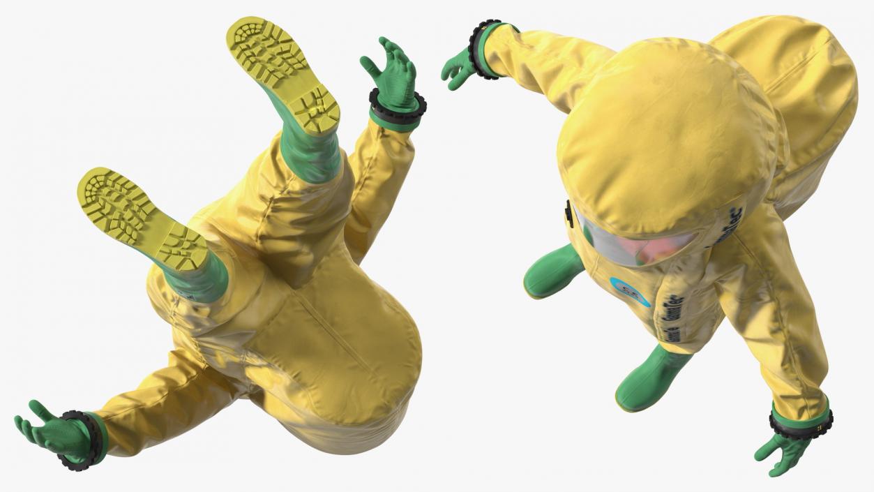 Heavy Duty Chemical Protective Suit Yellow Rigged 3D model