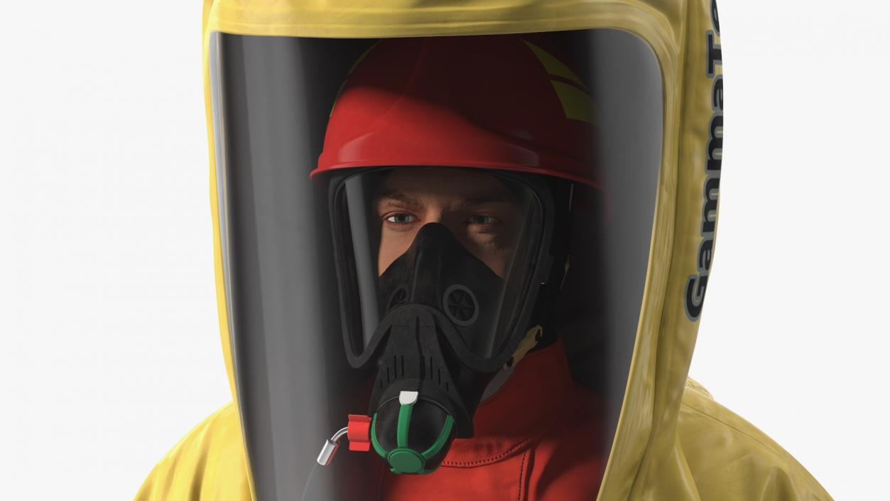 Heavy Duty Chemical Protective Suit Yellow Rigged 3D model