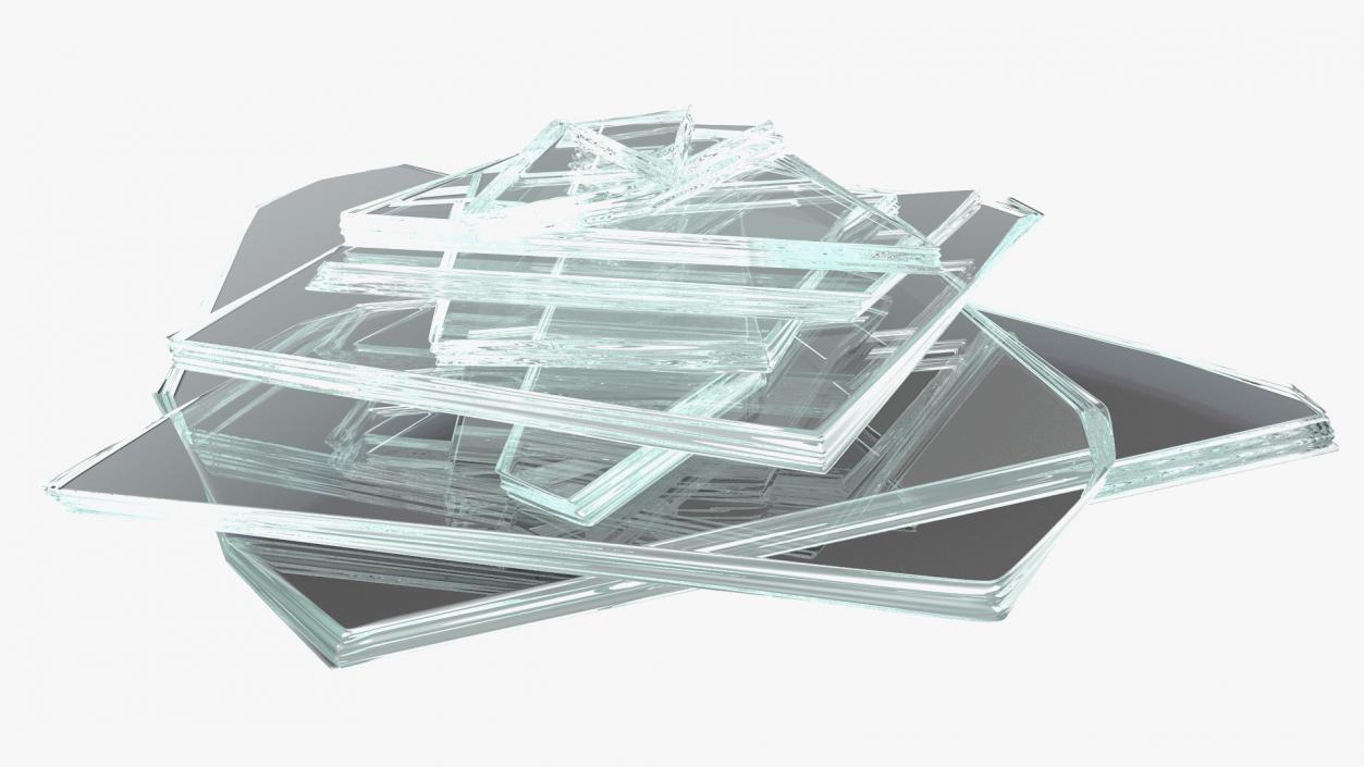 3D Broken Glass Collection model