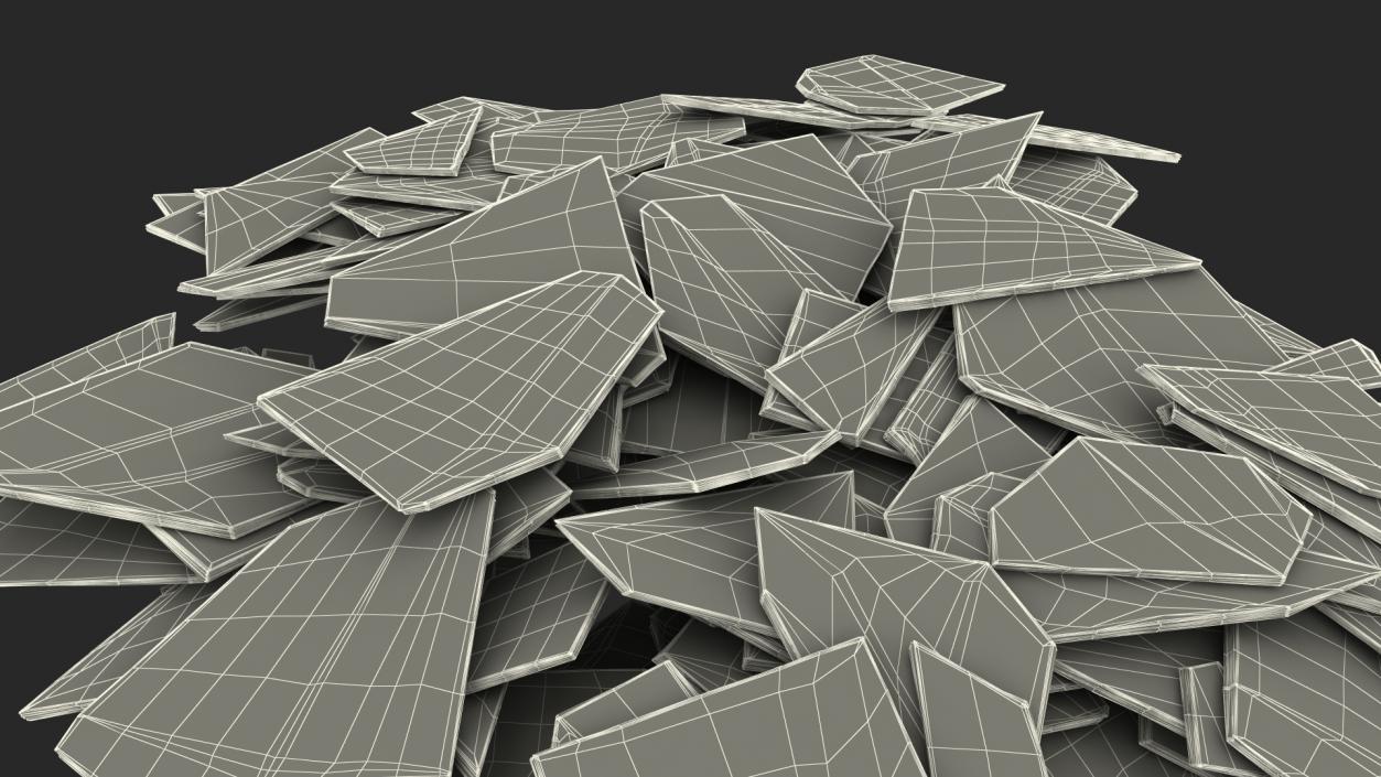 3D Broken Glass Collection model