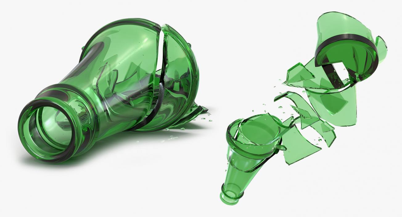 3D Broken Glass Collection model