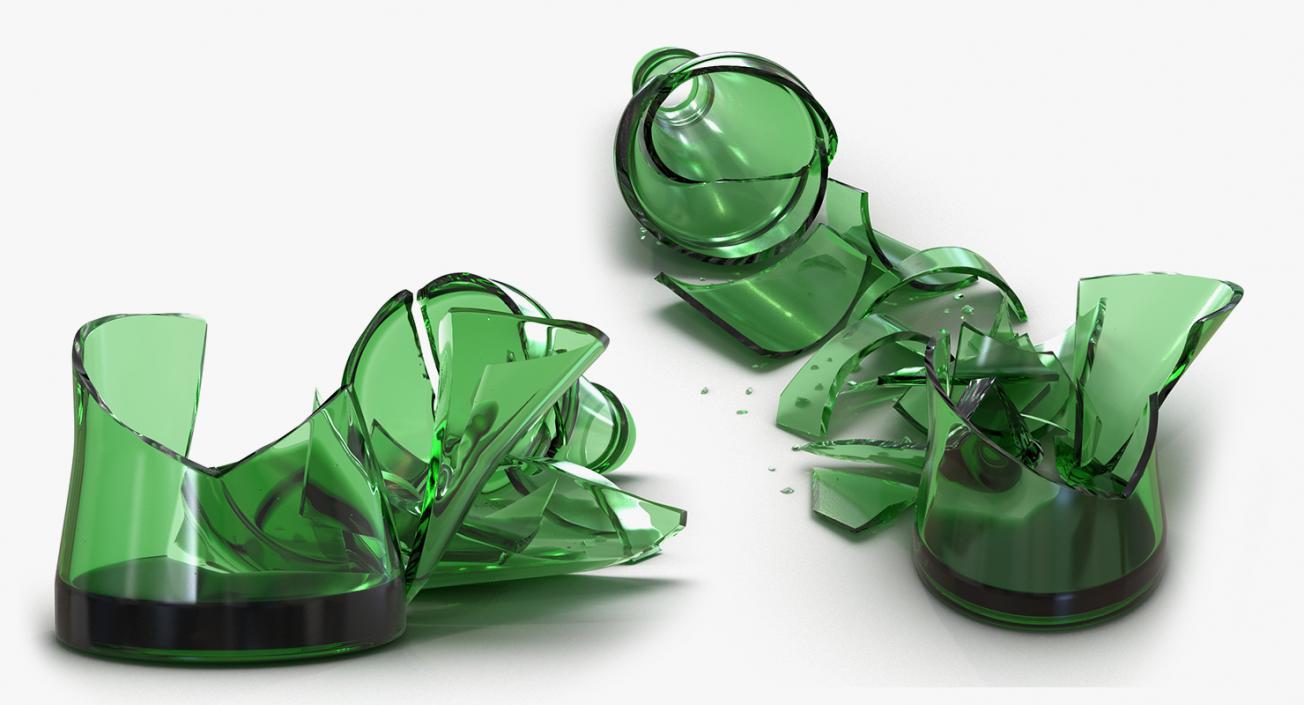 3D Broken Glass Collection model