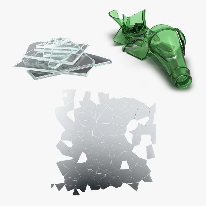 3D Broken Glass Collection model