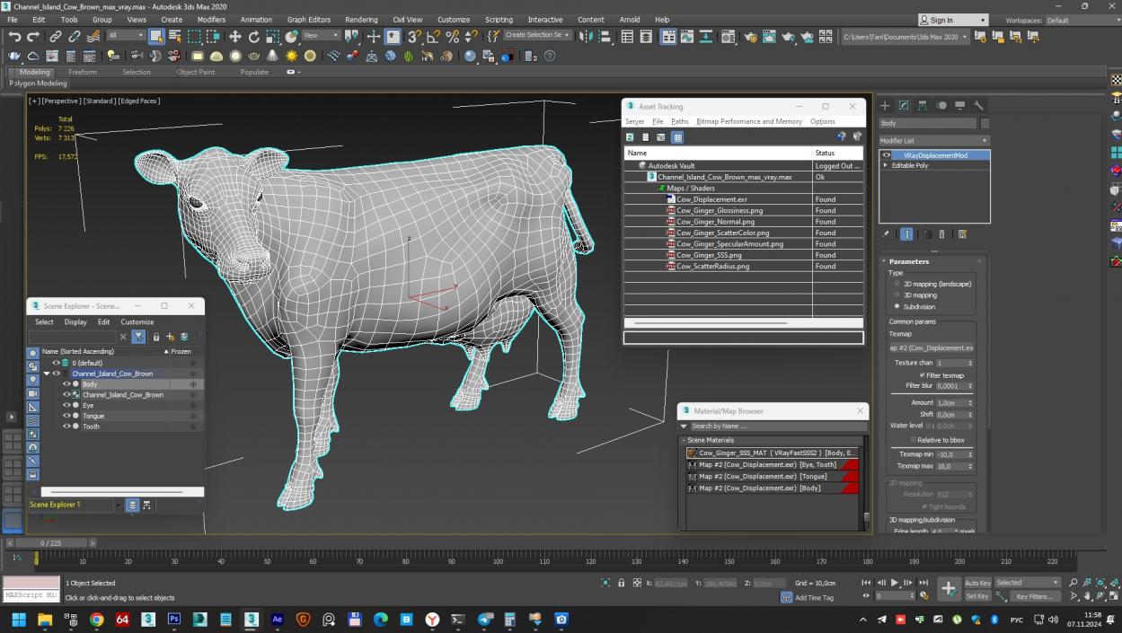 Channel Island Cow Brown 3D model