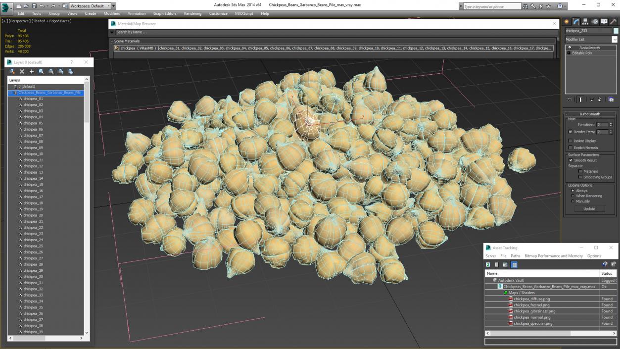 3D model Chickpeas Beans Garbanzo Beans Pile