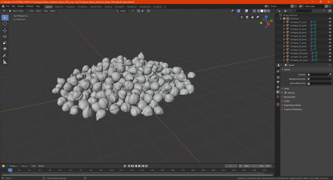 3D model Chickpeas Beans Garbanzo Beans Pile