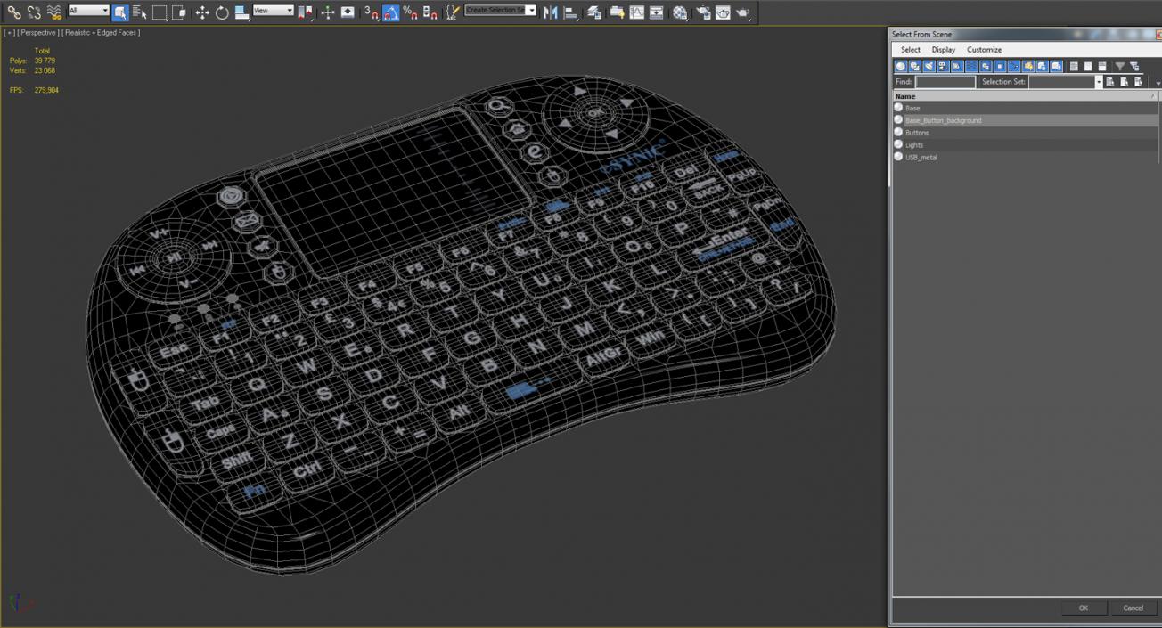 3D Portable Mini Wireless Keyboard ESYNIC model