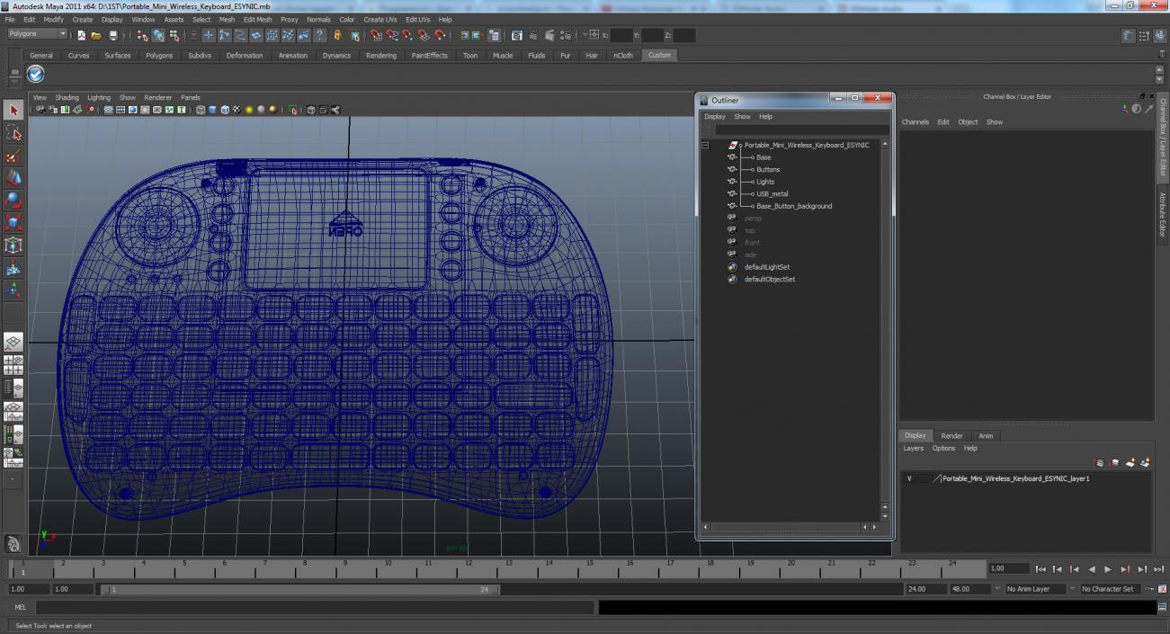 3D Portable Mini Wireless Keyboard ESYNIC model