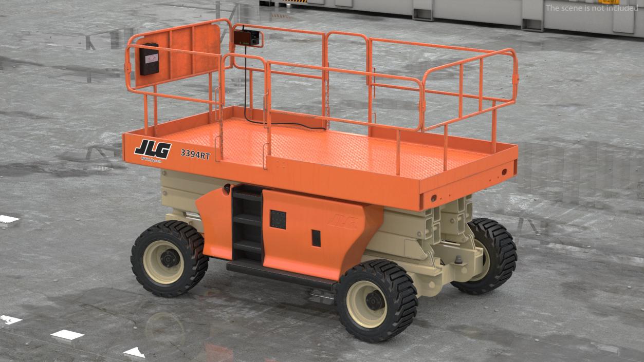 3D model JLG 3394RT Scissor Lift Rigged