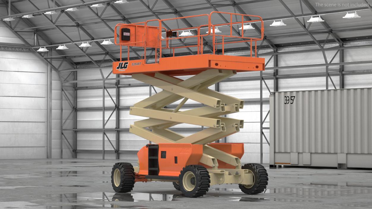 3D model JLG 3394RT Scissor Lift Rigged