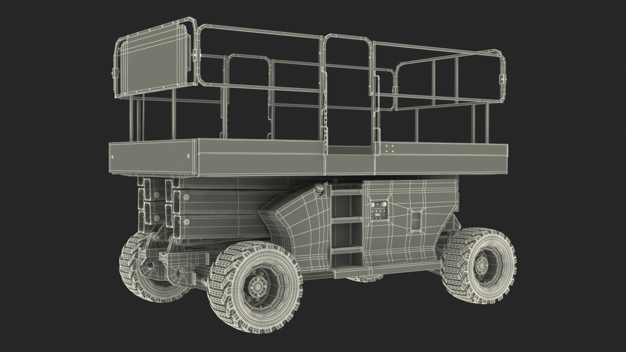 3D model JLG 3394RT Scissor Lift Rigged