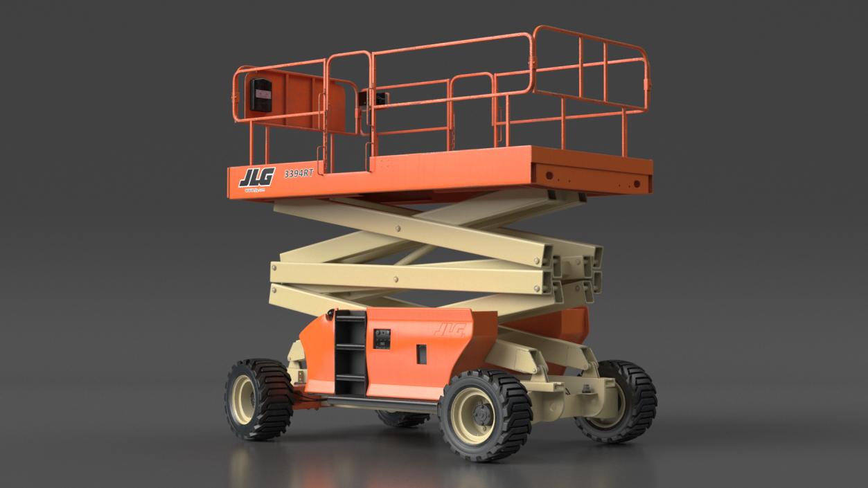 3D model JLG 3394RT Scissor Lift Rigged