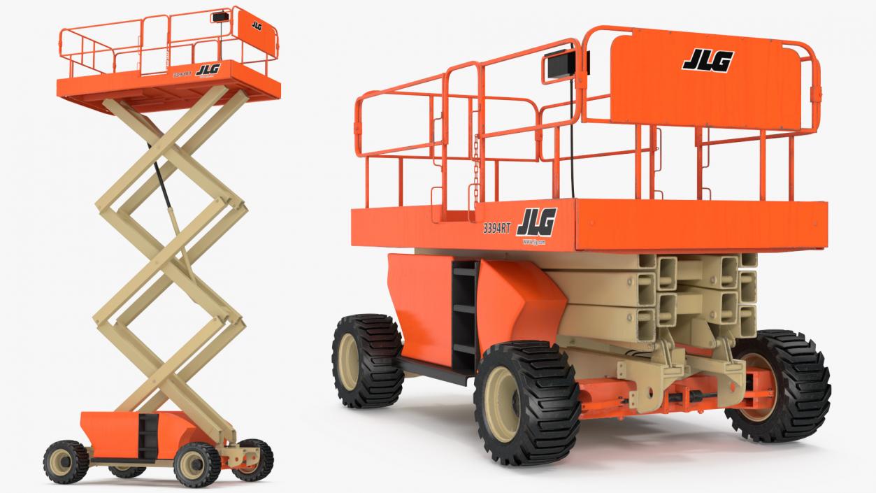 3D model JLG 3394RT Scissor Lift Rigged