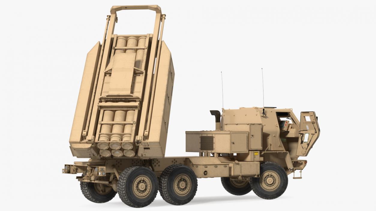 3D M142 HIMARS Multiple Rocket Launcher Rigged model